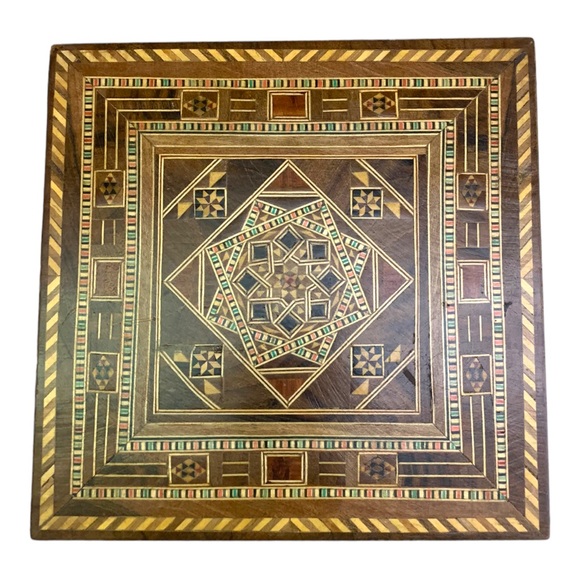Mandala Boho Handcrafted Wood Velvet Lined Keepsake Box Decorative Case - Picture 2 of 8